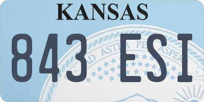 KS license plate 843ESI