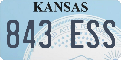 KS license plate 843ESS