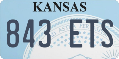 KS license plate 843ETS