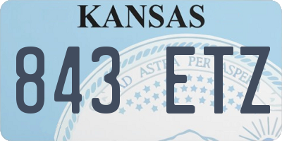KS license plate 843ETZ