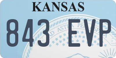 KS license plate 843EVP