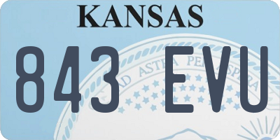 KS license plate 843EVU