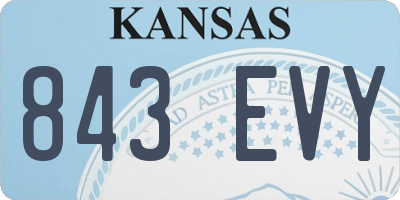 KS license plate 843EVY