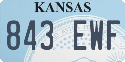 KS license plate 843EWF