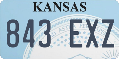 KS license plate 843EXZ