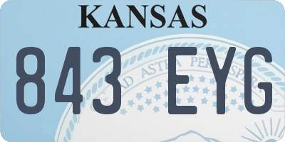 KS license plate 843EYG