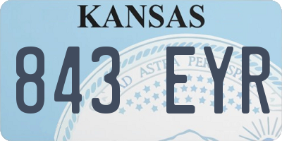 KS license plate 843EYR