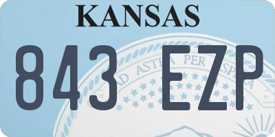 KS license plate 843EZP