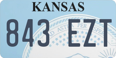 KS license plate 843EZT