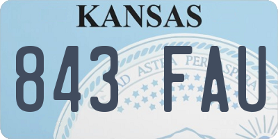 KS license plate 843FAU
