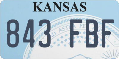 KS license plate 843FBF