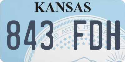 KS license plate 843FDH