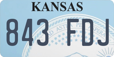 KS license plate 843FDJ