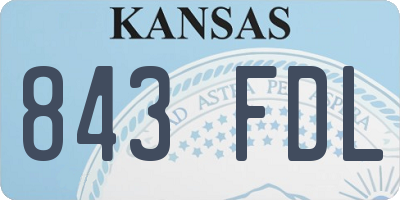 KS license plate 843FDL
