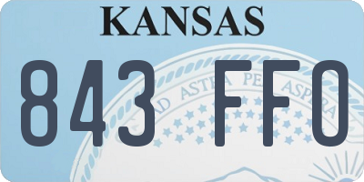 KS license plate 843FFO