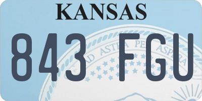 KS license plate 843FGU