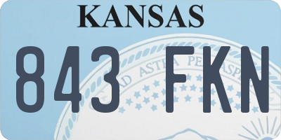 KS license plate 843FKN