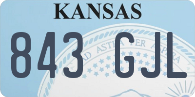 KS license plate 843GJL