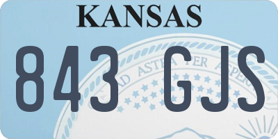 KS license plate 843GJS