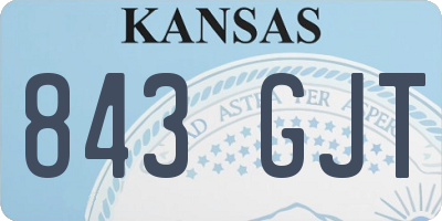 KS license plate 843GJT