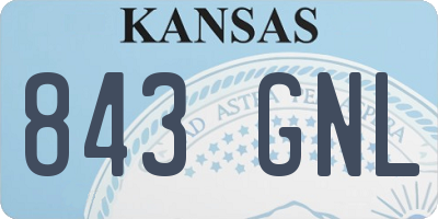 KS license plate 843GNL