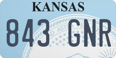 KS license plate 843GNR