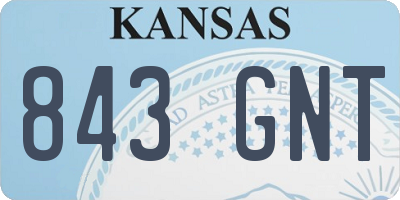 KS license plate 843GNT