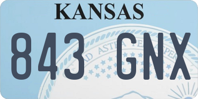 KS license plate 843GNX