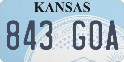 KS license plate 843GOA