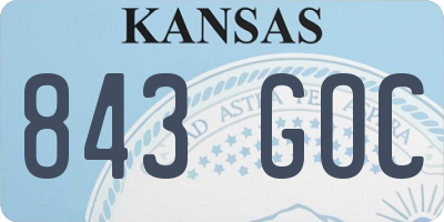 KS license plate 843GOC