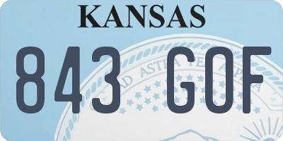KS license plate 843GOF