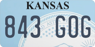 KS license plate 843GOG