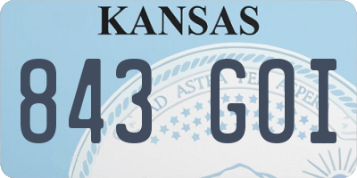 KS license plate 843GOI