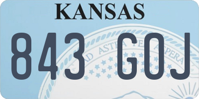 KS license plate 843GOJ