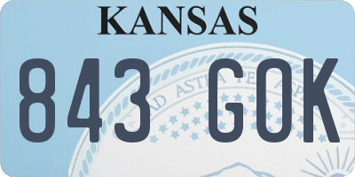 KS license plate 843GOK