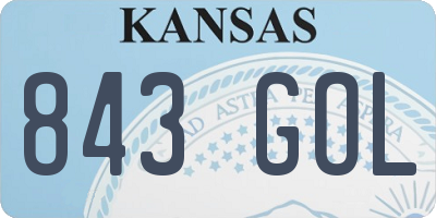 KS license plate 843GOL