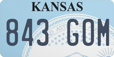 KS license plate 843GOM