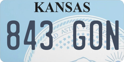 KS license plate 843GON