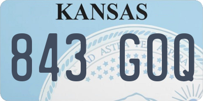 KS license plate 843GOQ