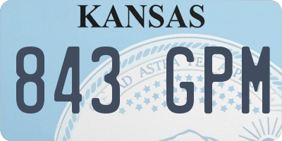 KS license plate 843GPM