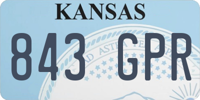 KS license plate 843GPR