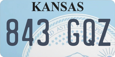 KS license plate 843GQZ