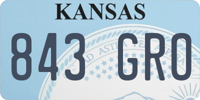 KS license plate 843GRO