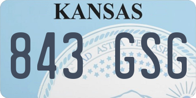 KS license plate 843GSG