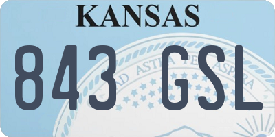 KS license plate 843GSL
