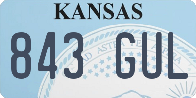 KS license plate 843GUL