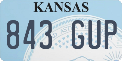 KS license plate 843GUP