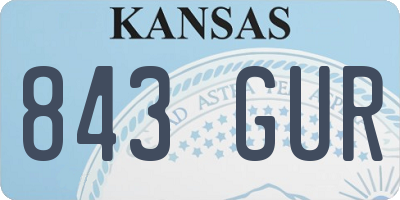 KS license plate 843GUR