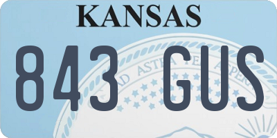 KS license plate 843GUS