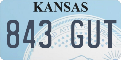 KS license plate 843GUT